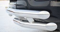 23 949 р. Защита переднего бампера (Ø63 мм с углами, нержавейка) SLITKOFF  Toyota Land Cruiser Prado  J150 (2009-2013) дорестайлинг  с доставкой в г. Керчь. Увеличить фотографию 3