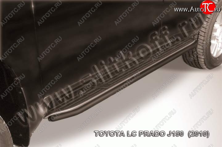 9 349 р. Защита штатного порога d42 Slitkoff  Toyota Land Cruiser Prado  J150 (2009-2013) дорестайлинг (Цвет: серебристый)  с доставкой в г. Керчь