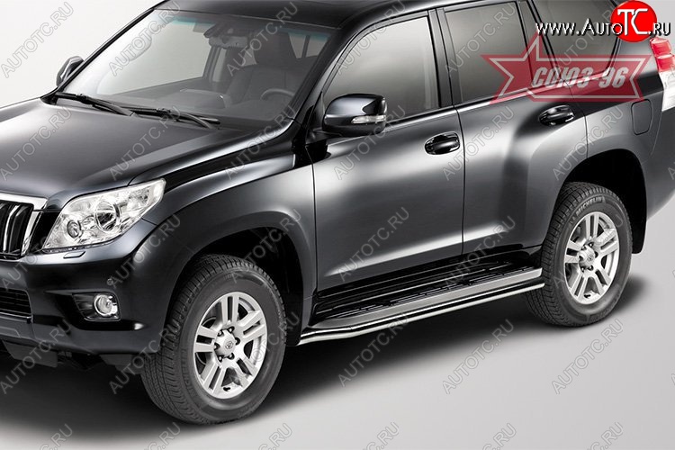 16 919 р. Защита штатных порогов Souz-96 (d60) Toyota Land Cruiser Prado J150 дорестайлинг (2009-2013)  с доставкой в г. Керчь