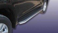 Защита штатных порогов из круглой трубы диаметром 42 мм Slitkoff Toyota Land Cruiser Prado  J150 (2009-2013) дорестайлинг