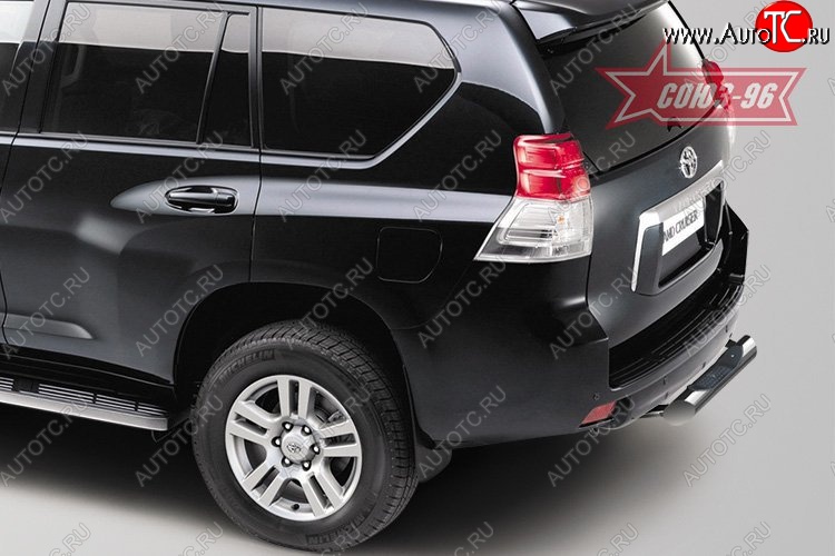 17 189 р. Защита заднего бампера с пластиковой проступью (d76) Souz-96 Toyota Land Cruiser Prado J150 дорестайлинг (2009-2013)  с доставкой в г. Керчь