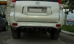 Защита заднего бампера d76 мм с изгибом Металл Дизайн Toyota Land Cruiser Prado  J150 (2009-2013) дорестайлинг (полированная нержавейка)