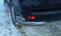 Двойная защита заднего бампера (углы d76 мм) Металл Дизайн Toyota Land Cruiser Prado  J150 (2009-2013) дорестайлинг (полированная нержавейка)