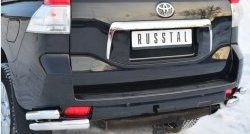 14 949 р. Защита заднего бампера (2 трубы Ø76 и 63 мм уголки, нержавейка) SLITKOFF Toyota Land Cruiser Prado J150 дорестайлинг (2009-2013)  с доставкой в г. Керчь. Увеличить фотографию 2