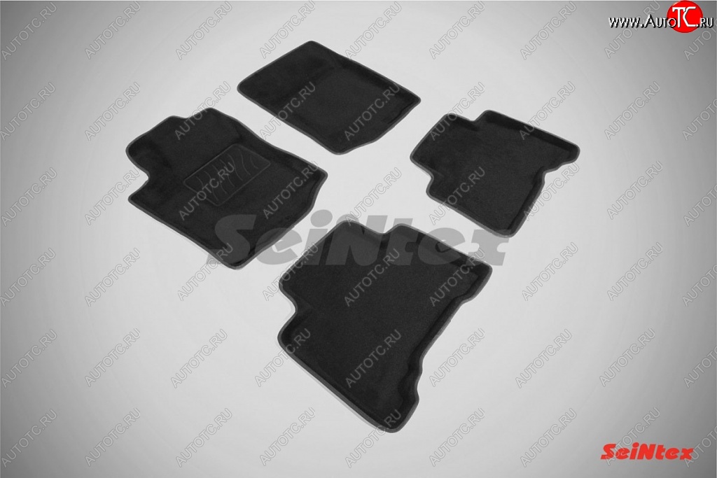 5 899 р. Износостойкие коврики в салон SeiNtex Premium 3D 4 шт. (ворсовые, черные) Toyota Land Cruiser Prado J150 дорестайлинг (2009-2013)  с доставкой в г. Керчь