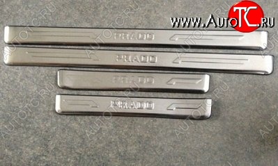 3 599 р. Накладки на порожки автомобиля CT v2 Toyota Land Cruiser Prado J150 дорестайлинг (2009-2013)  с доставкой в г. Керчь