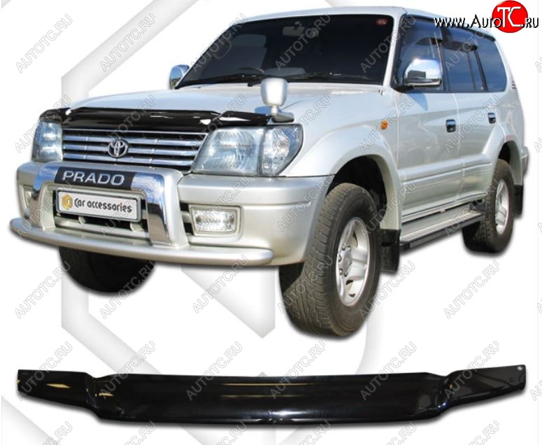 1 999 р. Дефлектор капота (J90W, J95W) CA-Plastic  Toyota Land Cruiser  90 (1996-2000) (Classic черный, Без надписи)  с доставкой в г. Керчь