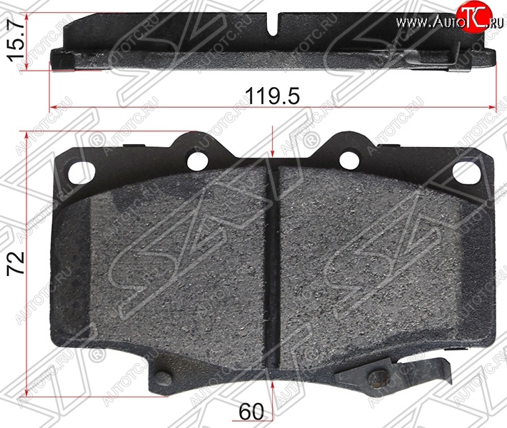 1 159 р. Колодки тормозные передние SAT  Toyota Land Cruiser  80 (1989-1997)  с доставкой в г. Керчь