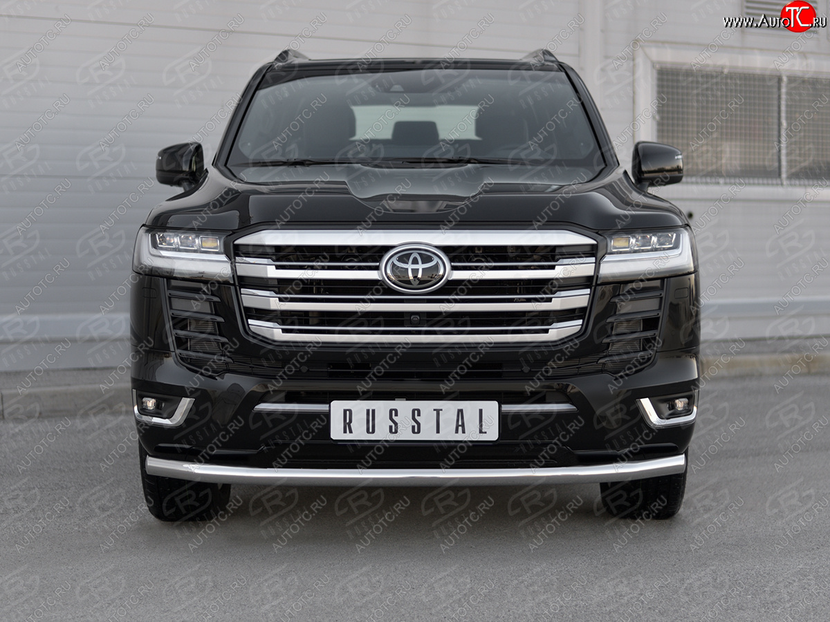 22 699 р. Защита переднего бампера (Ø63 мм, нержавейка, 70TH ANNIVERSARY) SLITKOFF Toyota Land Cruiser J300 дорестайлинг (2021-2025)  с доставкой в г. Керчь