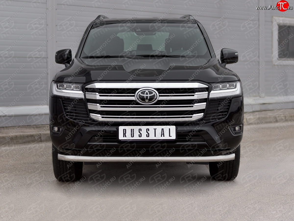 19 599 р. Защита переднего бампера (Ø63 мм, нержавейка) SLITKOFF Toyota Land Cruiser J300 дорестайлинг (2021-2025)  с доставкой в г. Керчь