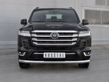 24 999 р. Защита переднего бампера (Ø76 мм нержавейка, 70TH ANNIVERSARY) SLITKOFF Toyota Land Cruiser J300 дорестайлинг (2021-2025)  с доставкой в г. Керчь. Увеличить фотографию 2