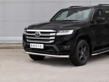 21 999 р. Защита переднего бампера (Ø76 мм, нержавейка) SLITKOFF Toyota Land Cruiser J300 дорестайлинг (2021-2025)  с доставкой в г. Керчь. Увеличить фотографию 2