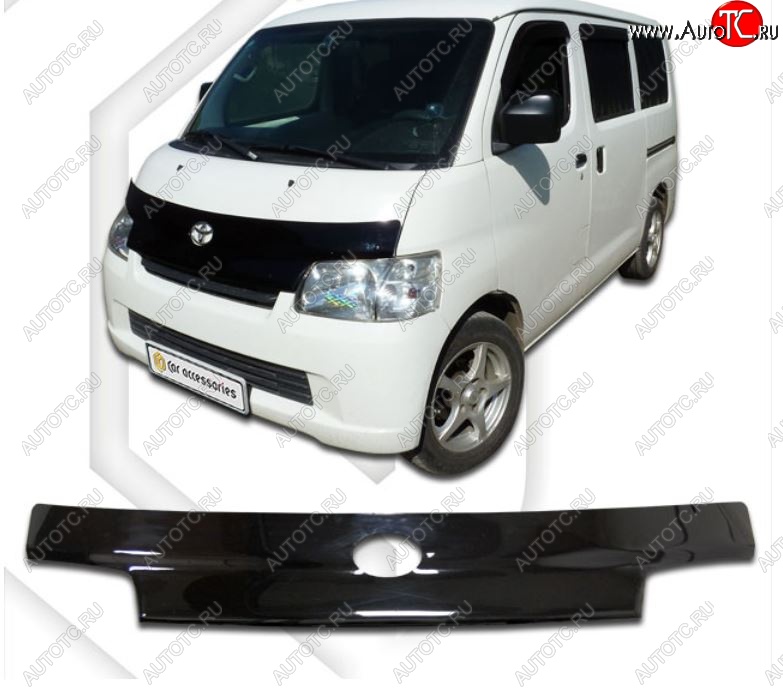 2 199 р. Дефлектор капота CA-Plastiс  Toyota LiteAce  S400 (2008-2020) (Classic черный, Без надписи)  с доставкой в г. Керчь