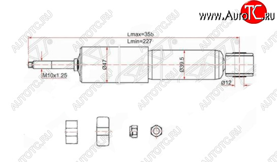 1 599 р. Амортизатор передний SAT Toyota LiteAce Noah (1996-2001)  с доставкой в г. Керчь