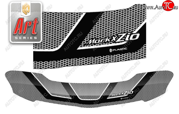 2 399 р. Дефлектор капота CA-Plastiс  Toyota Mark X ZIO  NA10 (2007-2011) дорестайлинг (Серия Art серебро)  с доставкой в г. Керчь