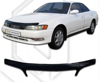 2 159 р. Дефлектор капота CA-Plastic Toyota Mark 2 X90 седан (1992-1996) (серия Classic черный, Без надписи)  с доставкой в г. Керчь. Увеличить фотографию 2
