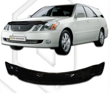 2 079 р. Дефлектор капота CA-Plastiс  Toyota Mark 2  Blit (2002-2007) универсал (серия Classic черный, Без надписи)  с доставкой в г. Керчь. Увеличить фотографию 2