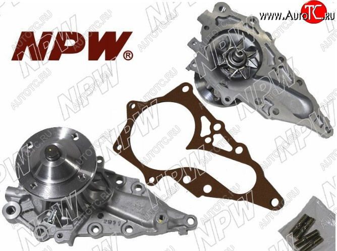 3 289 р. Помпа водяная NPW (2JZG#E, с прокладкой, Япония)  Toyota Mark 2  X110 (2000-2004) седан дорестайлинг, седан рестайлинг  с доставкой в г. Керчь
