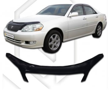 2 599 р. Дефлектор капота CA-Plastiс exclusive Toyota Mark 2 X110 седан дорестайлинг (2000-2002) (серия Classic черный, Без надписи)  с доставкой в г. Керчь. Увеличить фотографию 2