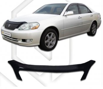 2 969 р. Дефлектор капота CA-Plastiс Toyota Mark 2 X110 седан дорестайлинг (2000-2002) (серия Classic черный, Без надписи)  с доставкой в г. Керчь. Увеличить фотографию 2