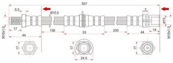 Тормозной шланг SAT (левый/правый) Toyota Mark 2  X80 (1988-1996) седан