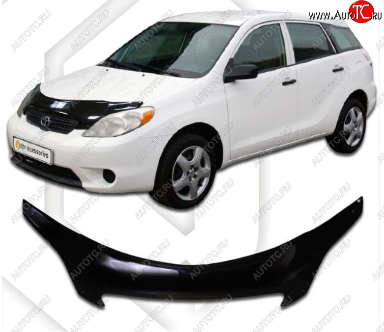 2 599 р. Дефлектор капота CA-Plastiс Toyota Matrix E130 (2003-2008) (Classic черный, Без надписи)  с доставкой в г. Керчь