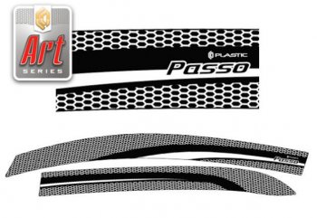 Дефлектора окон CA-Plastiс Toyota Passo  2 (2010-2016) (Серия Art белая)