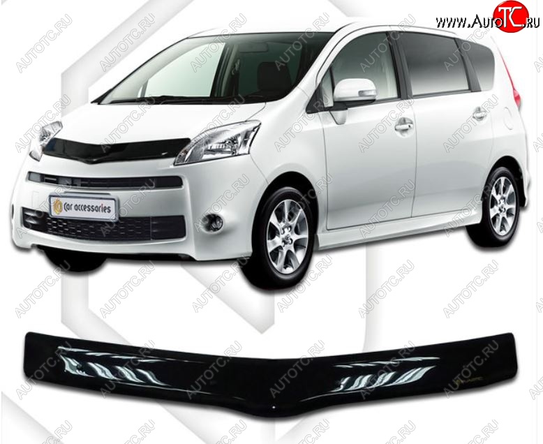 1 899 р. Дефлектор капота CA-Plastiс  Toyota Passo Sette (2008-2012) MPV (Classic черный, Без надписи)  с доставкой в г. Керчь