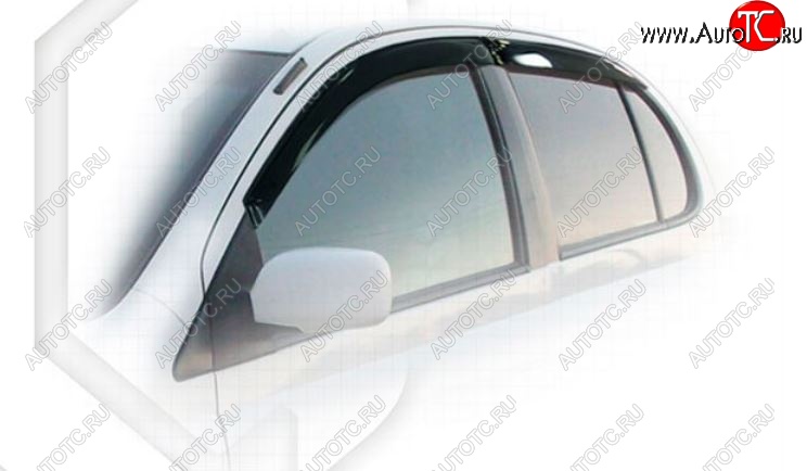 1 999 р. Дефлектора окон CA-Plastiс Toyota Platz рестайлинг (2002-2005) (Classic полупрозрачный, Без хром.молдинга)  с доставкой в г. Керчь