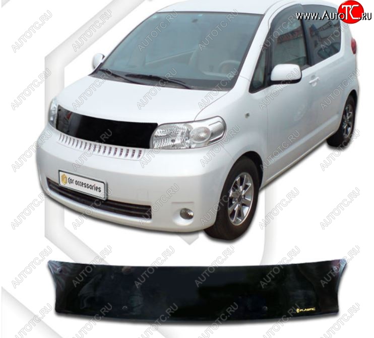 1 899 р. Дефлектор капота CA-Plastiс Toyota Porte 1 (2004-2012) (Classic черный, Без надписи)  с доставкой в г. Керчь