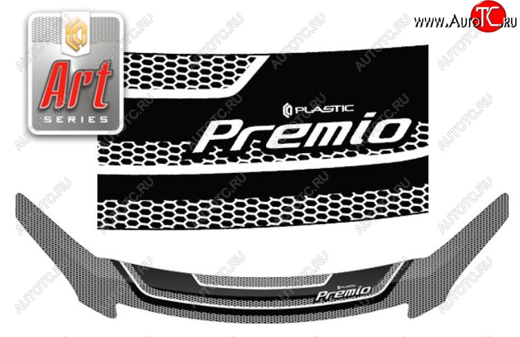 2 299 р. Дефлектор капота CA-Plastiс  Toyota Premio  T240 (2001-2007) дорестайлинг, рестайлинг (Серия Art белая)  с доставкой в г. Керчь