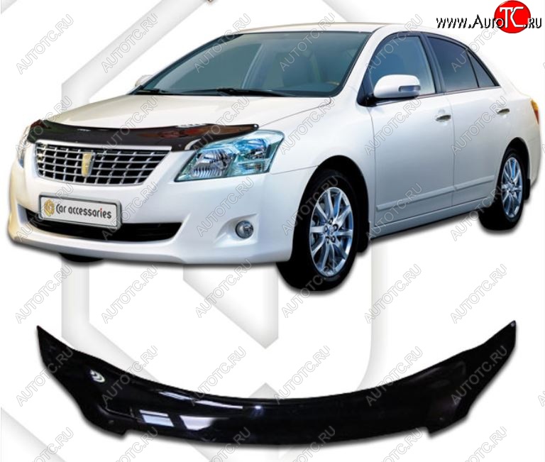 1 999 р. Дефлектор капота CA-Plastiс Toyota Premio T260 дорестайлинг (2007-2010) (Classic черный, Без надписи)  с доставкой в г. Керчь