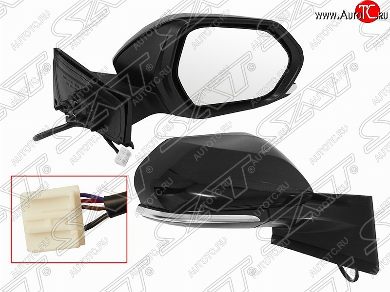 6 949 р. Правое боковое зеркало заднего вида SAT Toyota Prius XW50 дорестайлинг (2015-2018) (Неокрашенное)  с доставкой в г. Керчь