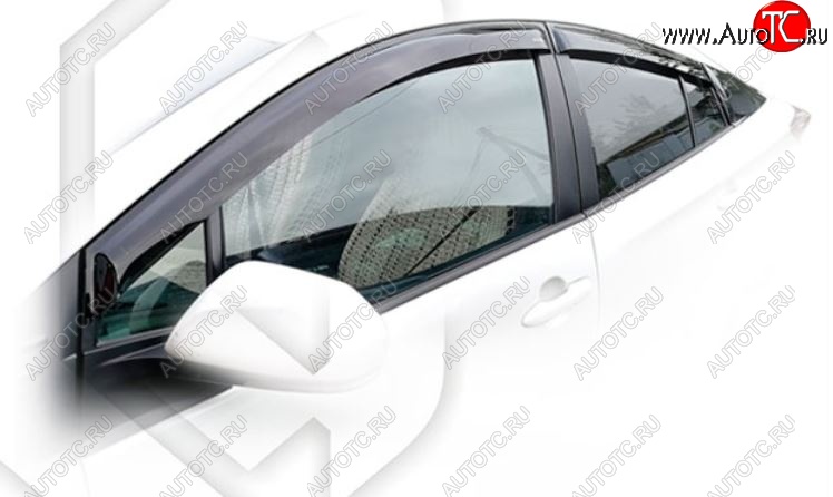 2 199 р. Дефлектора окон CA-Plastic Toyota Prius XW50 рестайлинг (2018-2025) (Classic полупрозрачный, Без хром.молдинга)  с доставкой в г. Керчь