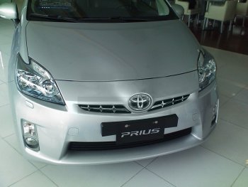 1 459 р. Декоративные элементы решетки радиатора SAT Toyota Prius XW30 дорестайлинг (2009-2011) (Хром)  с доставкой в г. Керчь. Увеличить фотографию 2