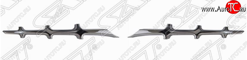 1 459 р. Декоративные элементы решетки радиатора SAT Toyota Prius XW30 дорестайлинг (2009-2011) (Хром)  с доставкой в г. Керчь