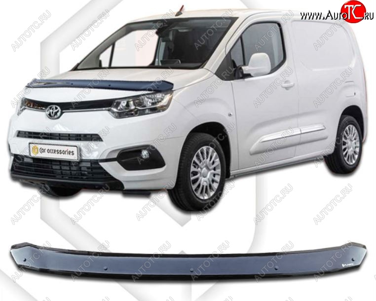 1 899 р. Дефлектор капота CA-Plastiс Toyota ProAce 2 (2016-2025) (Classic черный, Без надписи)  с доставкой в г. Керчь