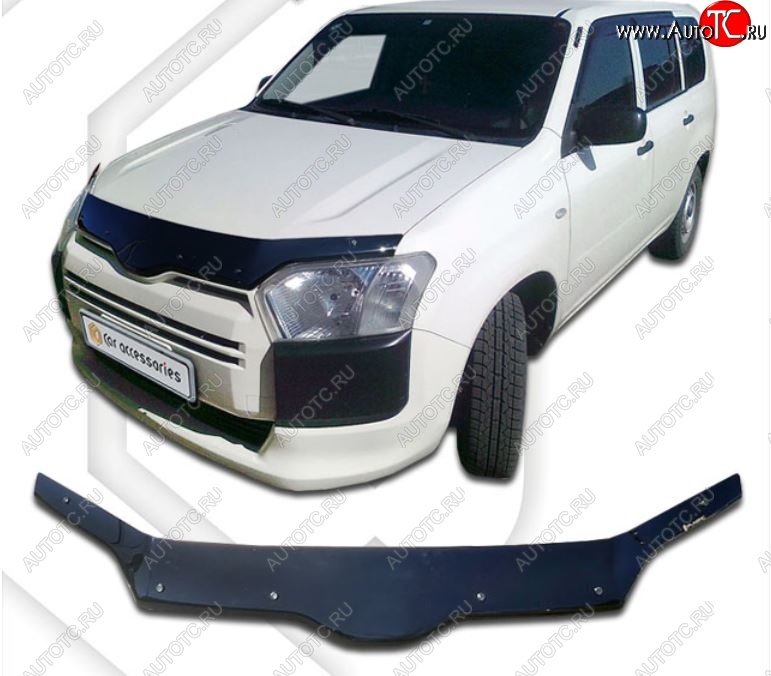 2 159 р. Дефлектор капота CA-Plastiс Toyota Probox рестайлинг (2014-2025) (Classic черный, Без надписи)  с доставкой в г. Керчь
