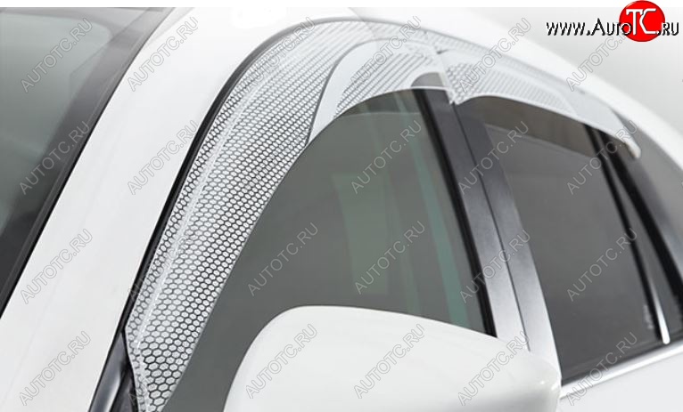 2 199 р. Дефлектор капота CA-Plastiс  Toyota Probox  рестайлинг (2014-2025) (Серия Art белая, Без хром.молдинга)  с доставкой в г. Керчь