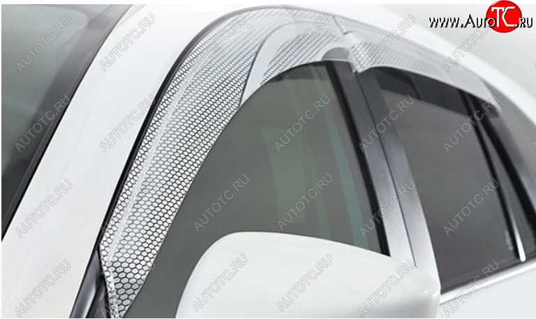 2 199 р. Дефлектор капота CA-Plastiс  Toyota Probox  рестайлинг (2014-2025) (Серия Art серебро, Без хром.молдинга)  с доставкой в г. Керчь