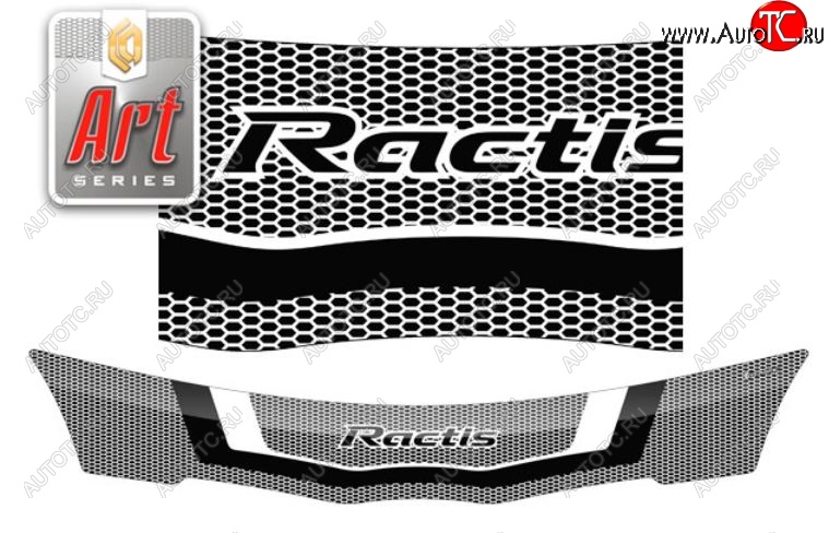2 159 р. Дефлектор капота (рынок Японии) CA-Plastiс  Toyota Ractis (2005-2010) (Серия Art черная)  с доставкой в г. Керчь