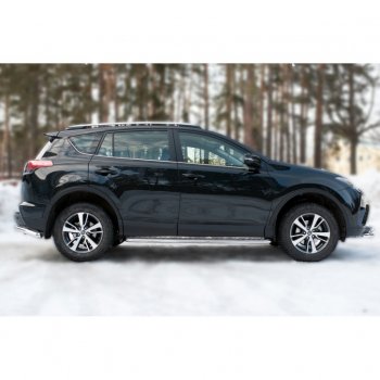 22 949 р. Пороги труба d42 с листом (Лист алюм,проф.сталь)(v2) SLITKOFF  Toyota RAV4  XA40 (2015-2019) 5 дв. рестайлинг  с доставкой в г. Керчь. Увеличить фотографию 3