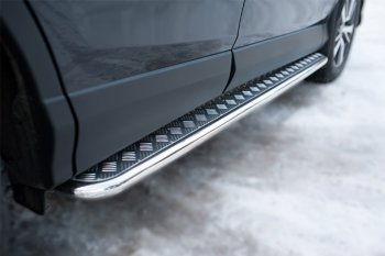 Пороги труба d42 с листом (Лист алюм,проф.сталь)(v2) SLITKOFF Toyota RAV4  XA40 (2015-2019) 5 дв. рестайлинг