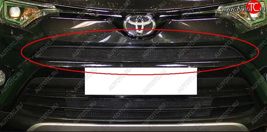 1 469 р. Сетка в решетку радиатора Russtal Toyota RAV4 XA40 5 дв. рестайлинг (2015-2019) (черная)  с доставкой в г. Керчь