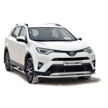 Защита переднего бампера ТехноСфера (Техно Сфера) (нержавейка, d63.5 mm) Toyota RAV4  XA40 (2015-2019) 5 дв. рестайлинг