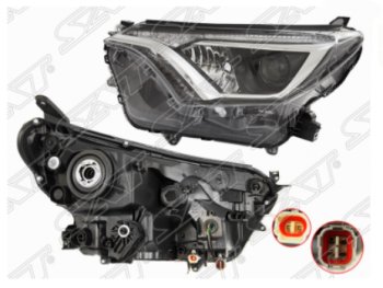 Левая передняя фара SAT (галоген, с электрокорректором) Toyota RAV4  XA40 (2015-2019) 5 дв. рестайлинг