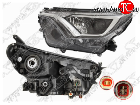 9 949 р. Левая передняя фара SAT (галоген, с электрокорректором)  Toyota RAV4  XA40 (2015-2019) 5 дв. рестайлинг  с доставкой в г. Керчь