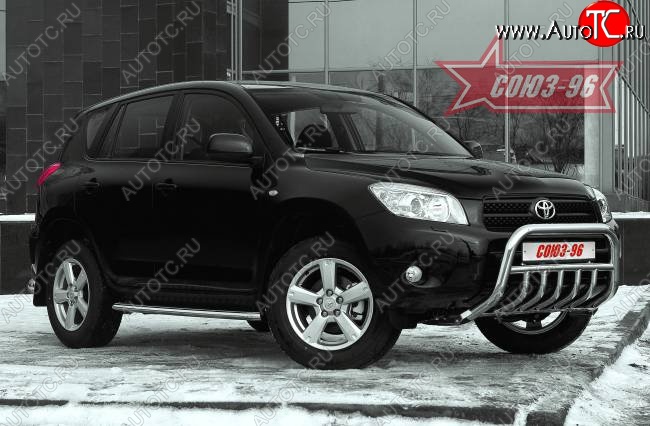 15 434 р. Защита переднего бампера Souz-96 (d60) Toyota RAV4 XA305 5 дв. дорестайлинг (2005-2009)  с доставкой в г. Керчь