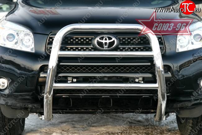 11 519 р. Защита переднего бампера Souz-96 (d60) Toyota RAV4 XA305 5 дв. дорестайлинг (2005-2009)  с доставкой в г. Керчь