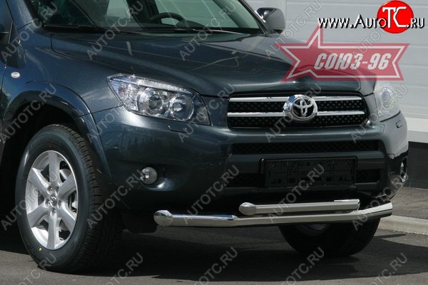 13 139 р. Защита переднего бампера двойная Souz-96 (d76/60) Toyota RAV4 XA305 5 дв. дорестайлинг (2005-2009)  с доставкой в г. Керчь